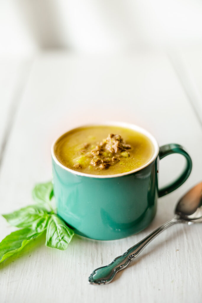 Creamy Summer Squash Soup with Basil