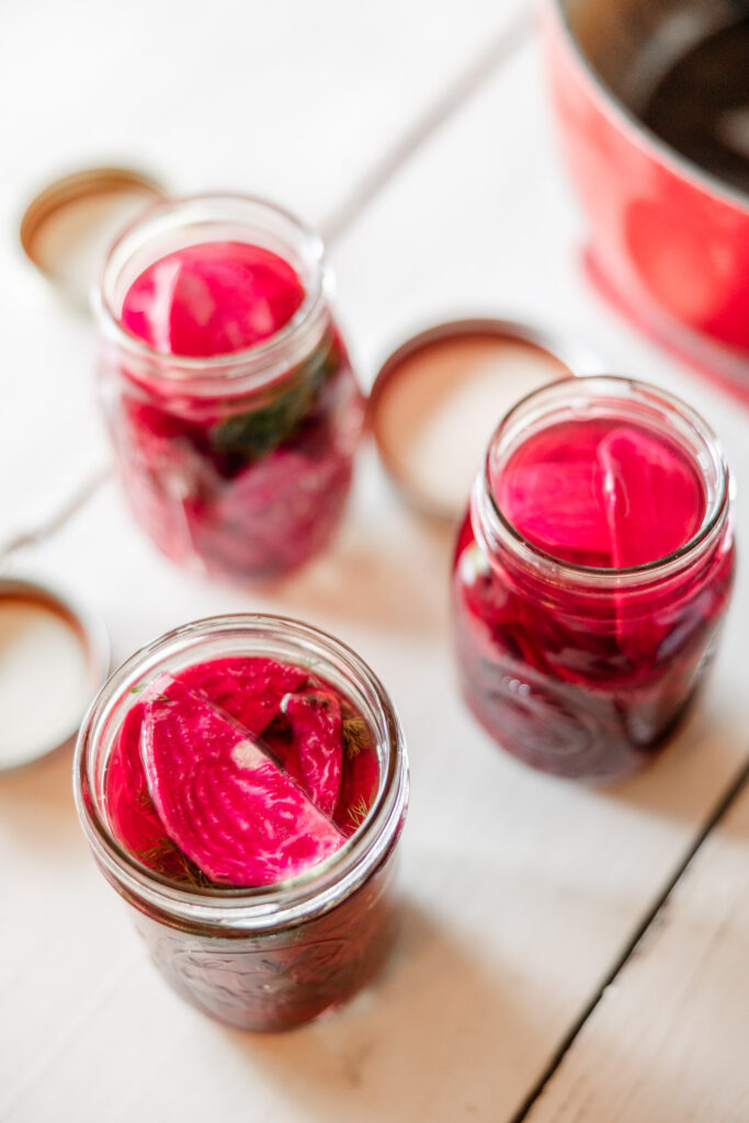 Pickled Beets in canning jars