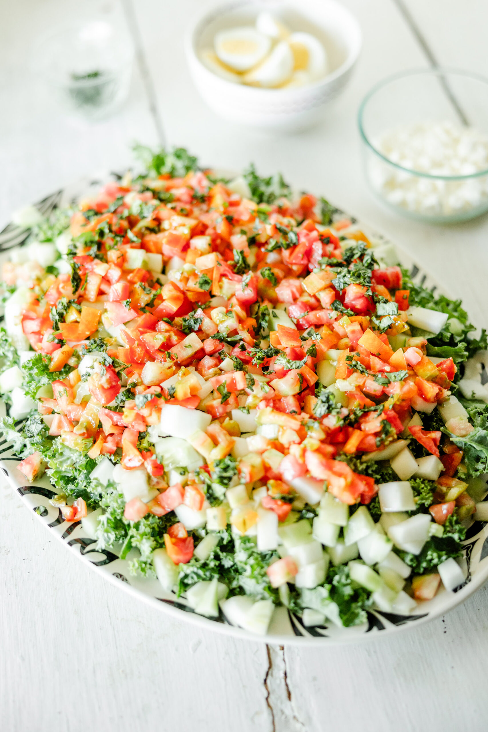 tomatoes and cucumber summer garden salad 